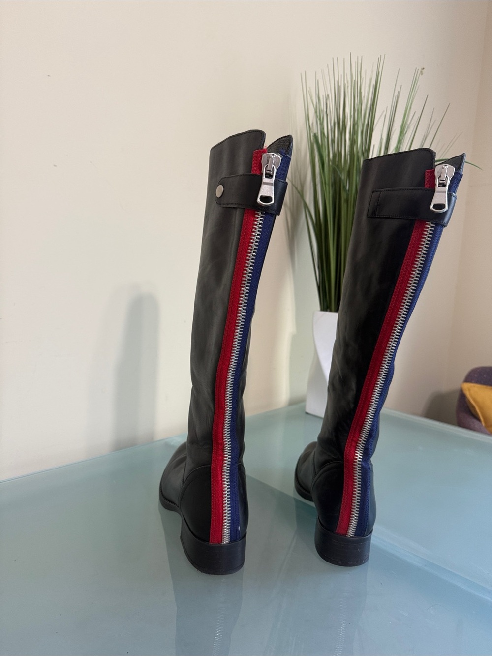 Steve Madden Black Leather Riding Boots Black Leather Knee High Boots Size 8. - Picture 5 of 9